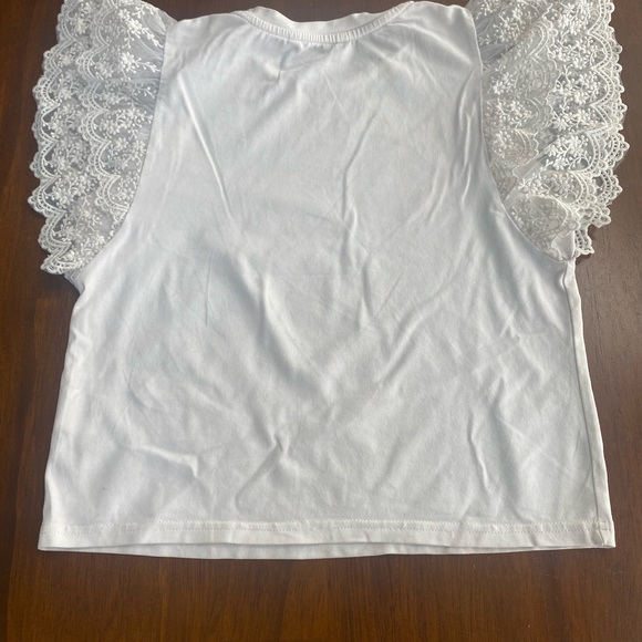White lace sleeve top 9 - Picture 1 of 9